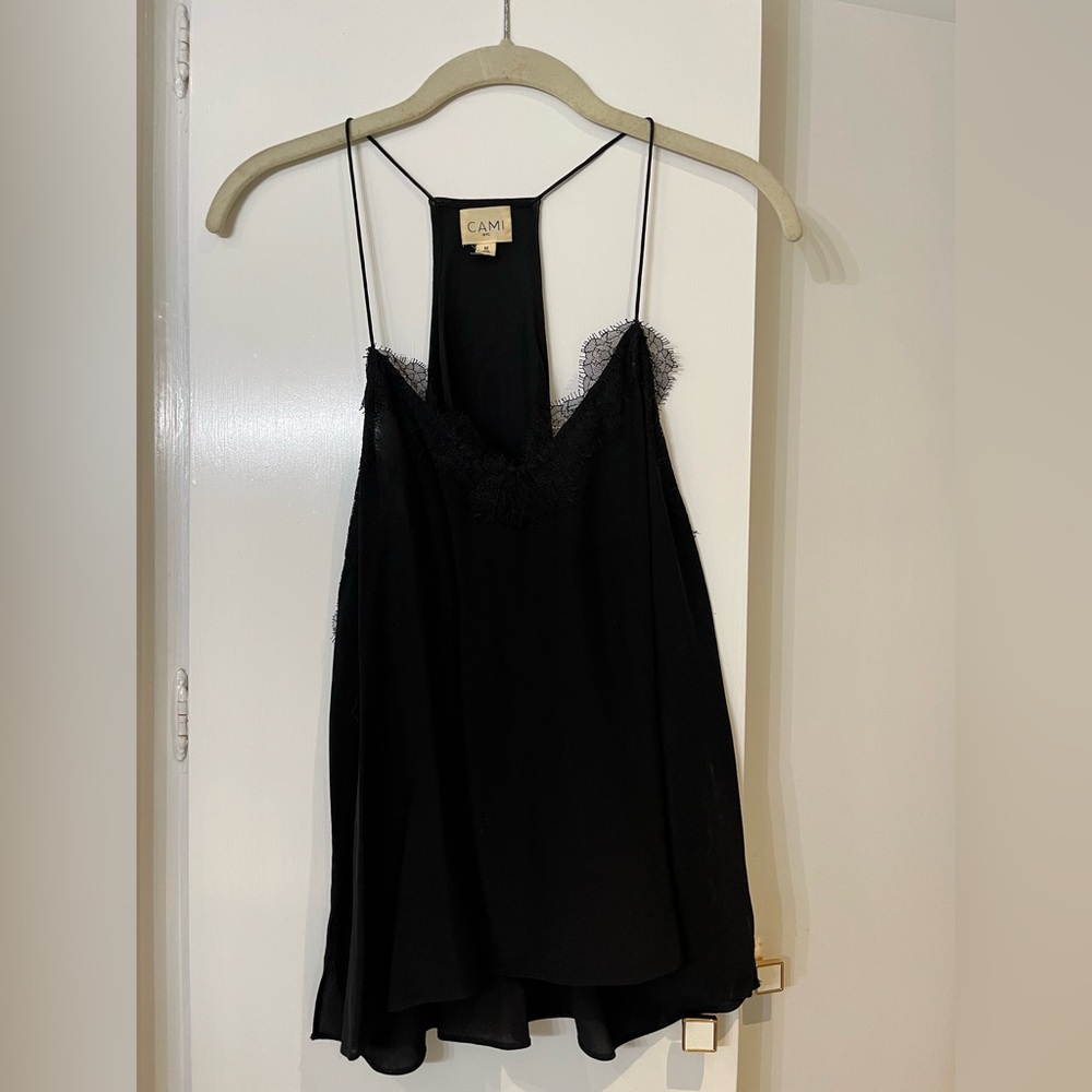 Cami NYC Elegant Black Camisole with Lace Detail